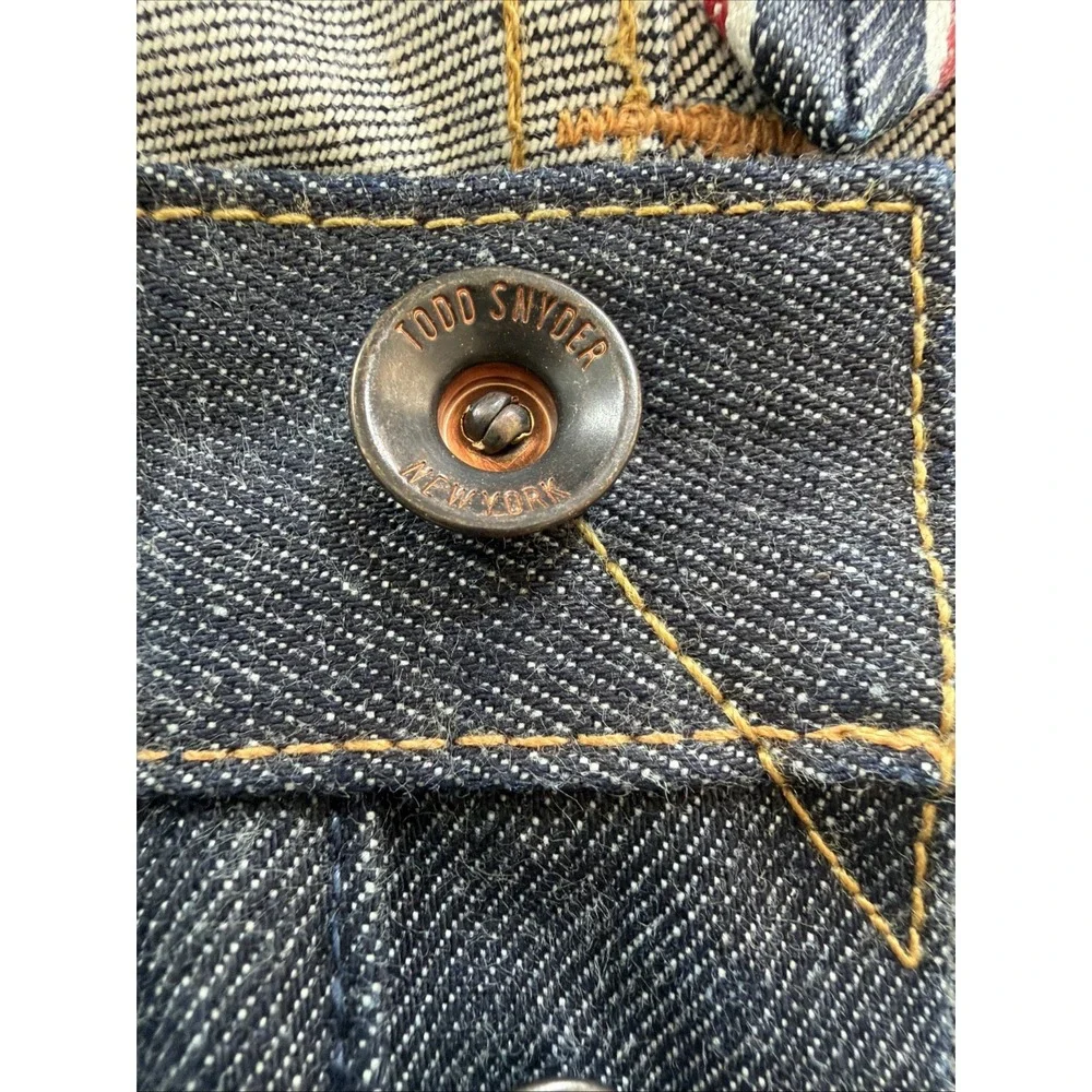 Todd Snyder Selvedge Jeans 34X32 American Denim Button Fly Slim Fit Dark Wash